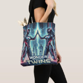 Neon 疑問に思 Twins - Synergy Unleased トートバッグ (クローズアップ)