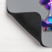 Neon 3D Skeleton Skateboarding – Funny Streetwear マウスパッド (コーナー)