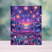 Neon 4th of July Independence Day Celebration アクリルサイン (ニュートラル)