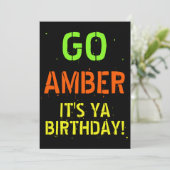 Neon 80's|90'sフラッシュバックヒップホップ誕生日写真 招待状 (スタンド正面)