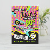 Neon 80's Rock n'転が Birthday Party招待 案内状 (スタンド正面)