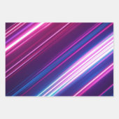 Neon Abstract Glow Pattern Design ラッピングペーパーシート (正面3)