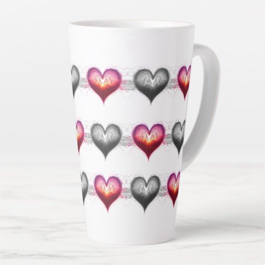 Neon Anatomical Heart iPhone / iPad case カフェラテマグ (右アングル)