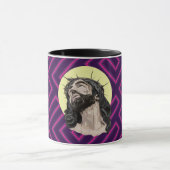 Neon Andean Pattern Jesus Christ Mug - Taza Cristo マグカップ (中央)