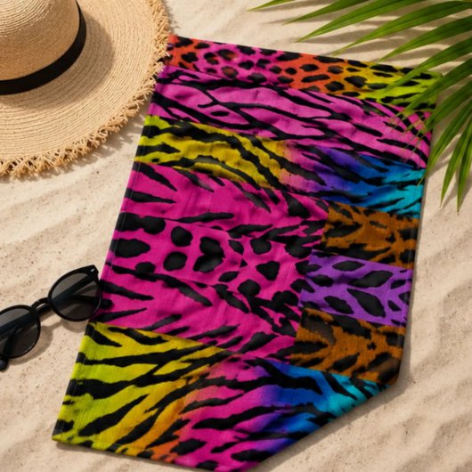 Neon Animal Print Colorful Zebra Leopard Cheetah ゴルフタオル