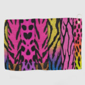 Neon Animal Print Colorful Zebra Leopard Cheetah ゴルフタオル (横)