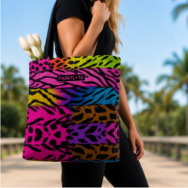 Neon Animal Print Colorful Zebra Leopard Cheetah トートバッグ