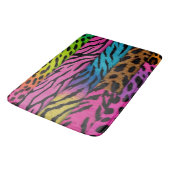 Neon Animal Print Colorful Zebra Leopard Cheetah  バスマット (アングル)