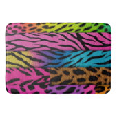Neon Animal Print Colorful Zebra Leopard Cheetah  バスマット (正面)