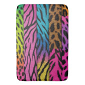 Neon Animal Print Colorful Zebra Leopard Cheetah  バスマット (正面縦)