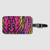 Neon Animal Print Colorful Zebra Leopard Cheetah ラゲッジタグ (正面横)