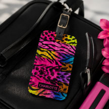 Neon Animal Print Colorful Zebra Leopard Cheetah 