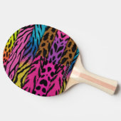 Neon Animal Print Colorful Zebra Leopard Cheetah 卓球ラケット (横)