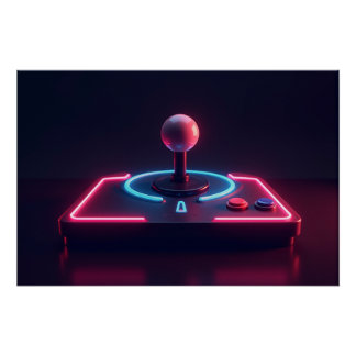 Neon Arcade Joystick ポスター