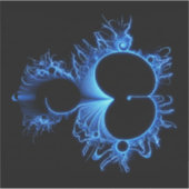 Neon Arctic Blue Mandebrot - Black Background シール (正面)