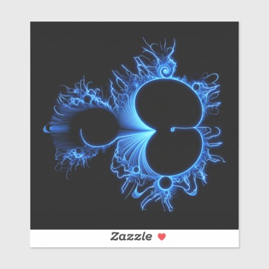 Neon Arctic Blue Mandebrot - Black Background シール (シート)