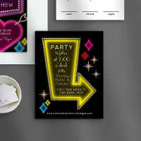 Neon Arrow Sign Las Vegas Wedding Reception Card