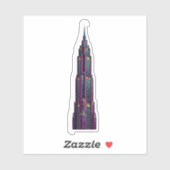 Neon Art Deco Skyscraper Sticker シール (シート)