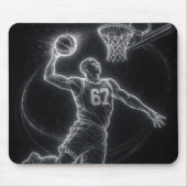 Neon Basketball Player Number 67 マウスパッド (正面)