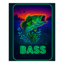 Neon Bass Poster ポスター