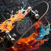 Neon Beach Alien Invasion Funny Personalized Name スケートボード