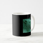 Neon Bear Line Art Coffee Mug – Modern Wildlife Il コーヒーマグカップ (正面右)