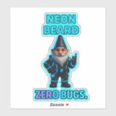 Neon Beard, Zero Bugs — Futuristic Gnome Sticker シール (シート)