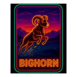 Neon Bighorn Poster ポスター