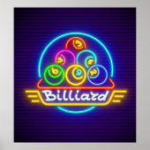 Neon Billiards Print, Value Poster Paper (Matte) ポスター (正面)