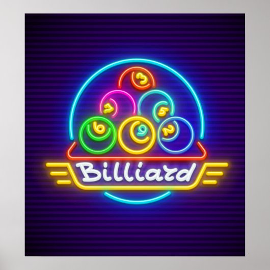 Neon Billiards Print, Value Poster Paper (Matte) ポスター (正面)