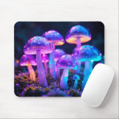Neon Bioluminescent mushroom Mouse Pad for Desk マウスパッド (マウス)