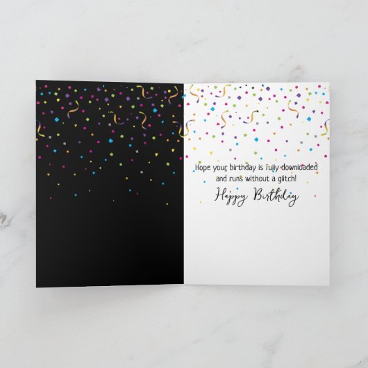 Neon Birthday Computer Downloading Bar カード (内部)