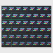 Neon Birthday Computer Downloading Bar ラッピングペーパー (フラット)