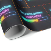 Neon Birthday Computer Downloading Bar ラッピングペーパー (ロールコーナー)