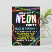 Neon Birthday Party Invitation 招待状 (スタンド正面)