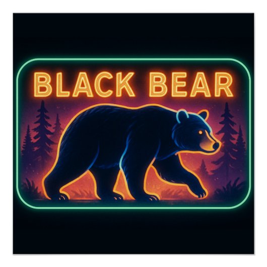 Neon Black Bear Poster ポスター (正面)