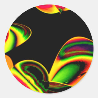 Neon Blätter ラウンドシール