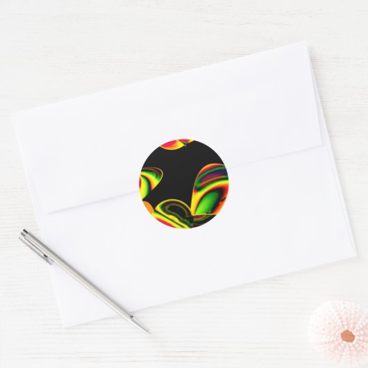 Neon Blätter ラウンドシール (封筒)