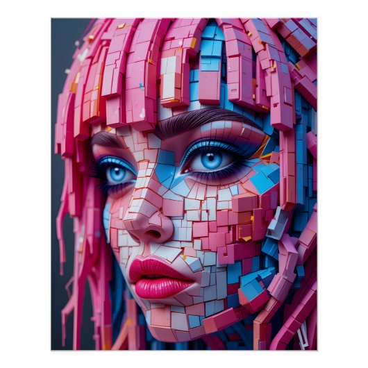 Neon Block Portrait ポスター (正面)