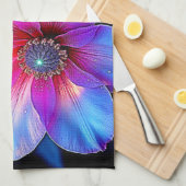 Neon Bloom Flower Magic Glow Design キッチンタオル (四つ折り)