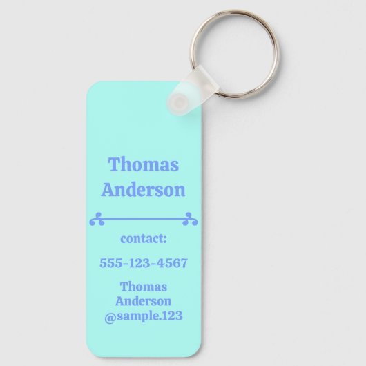 Neon Blue Color Pattern キーホルダー (裏面)