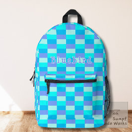 Neon Blue Color Pattern プリントバックパック