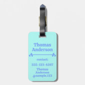 Neon Blue Color Pattern ラゲッジタグ (裏面縦)