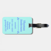 Neon Blue Color Pattern ラゲッジタグ (裏面横)