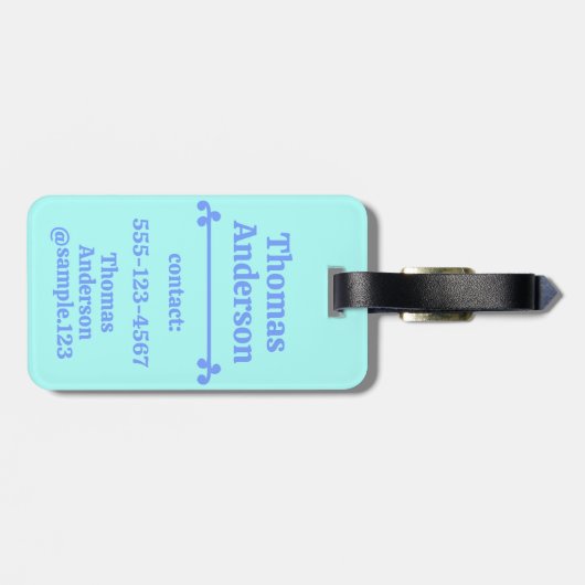 Neon Blue Color Pattern ラゲッジタグ (裏面横)