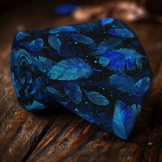 Neon Blue Feather Men’s Tie ネクタイ