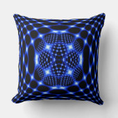 Neon blue globe fractal クッション (正面)