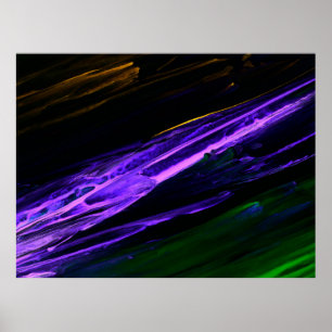 Neon blue, green and purple creative abstract hand ポスター