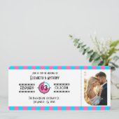 Neon Blue, Hot Pink, and Black Cinema Ticket 招待状 (スタンド正面)