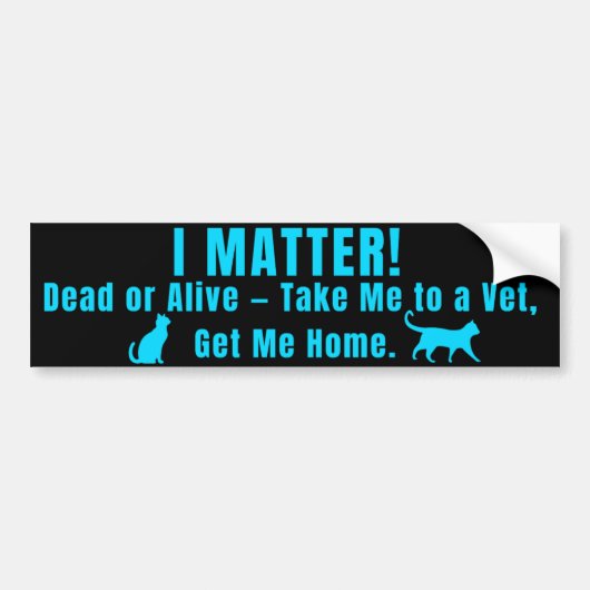 Neon Blue "I Matter" Bumper Sticker バンパーステッカー (正面)